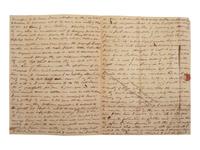 [ENSLAVEMENT & ABOLITION]. Letter describing conditions on a Mississippi plantation, including the escape and punishment of an enslaved man "Ned." Honey Island, Mississippi. 3 March 1837.