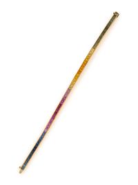 MULTICOLOR SAPPHIRE AND YELLOW GOLD LINE BRACELET