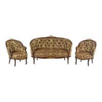 A Louis XV Style Gilt Bronze Mounted Rosewood Three-Piece Seating Suite