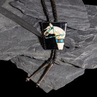 Zuni Mosaic Inlay Equine Bolo Tie