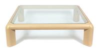A Karl Springer Style Coffee Table Height 16 x wisth 60 x depth 60 inches. — LATE 20TH CENTURY