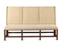 A Custom Upholstered Walnut Banquette