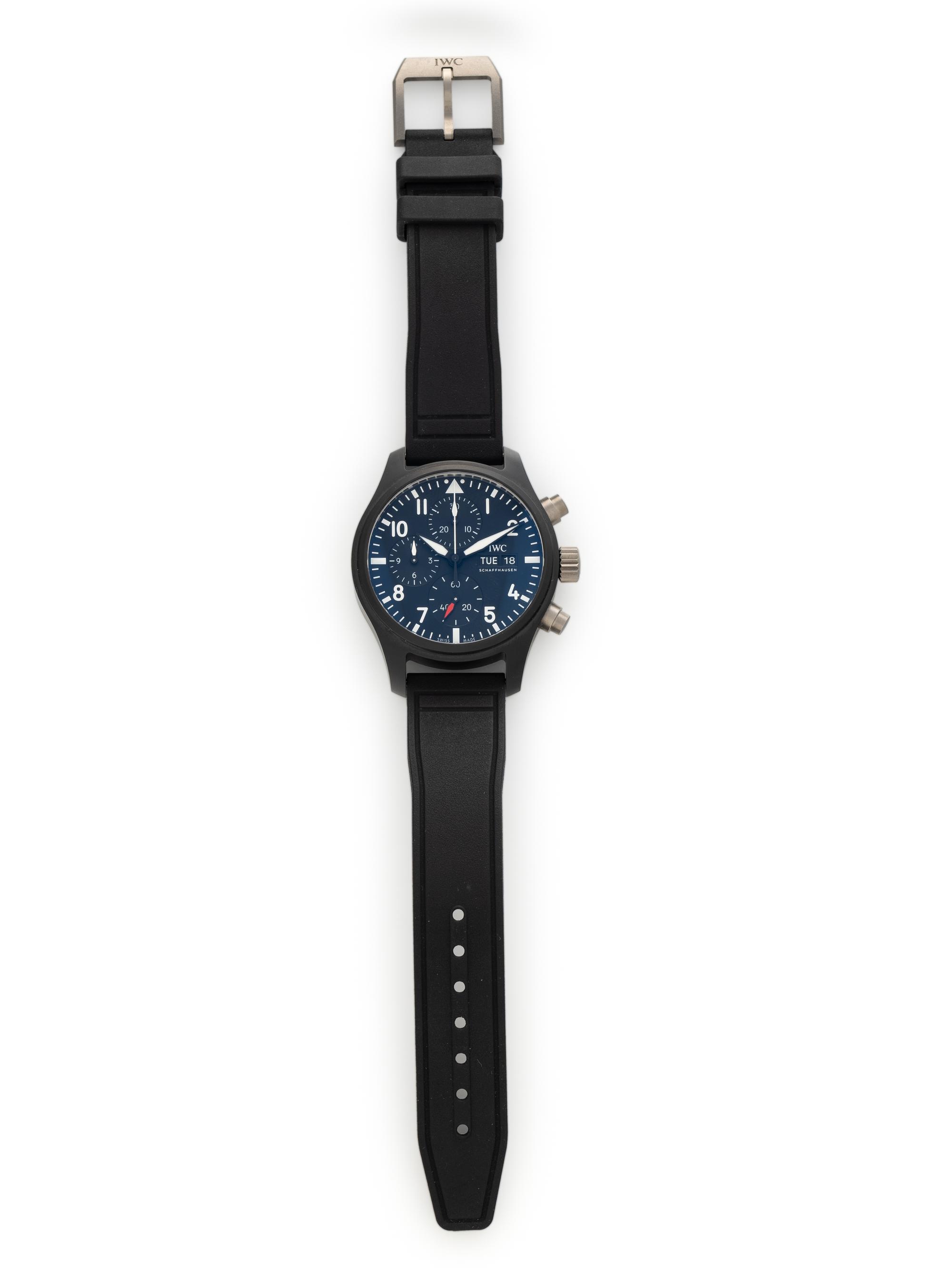IWC, REF. 398401, 'TOP GUN PILOT'S WATCH' CHRONOGRAPH, DAY-DATE, BOX & PAPERS