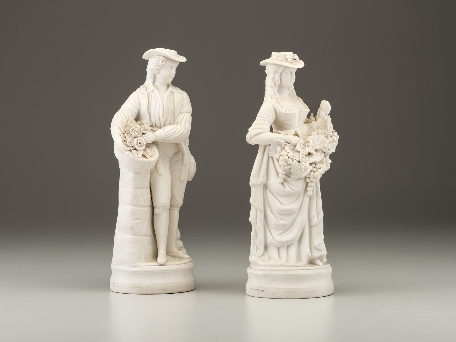 A Pair of Bisque Porcelain Figures