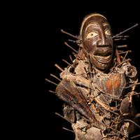 A Yombe Wood Nkisi Nkondi Figure