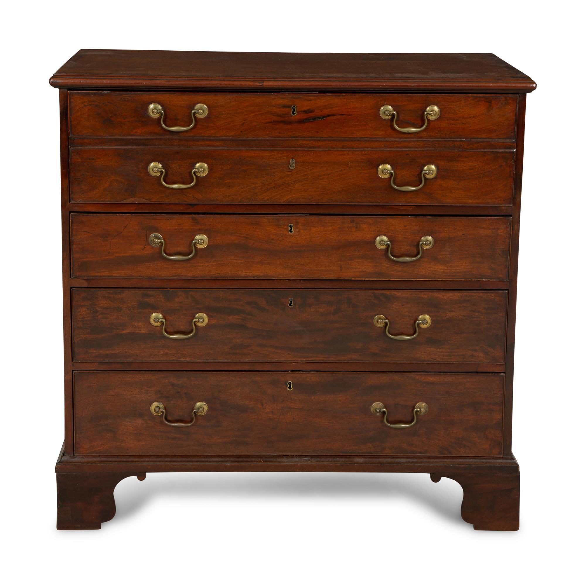 A George III Mahogany Bureau Chest