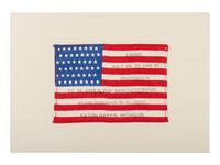 [FLAGS - CIVIL WAR]. 48-star American parade flag identified to Berdan's US Sharpshooters at the Residence of Eli Cook, Grand Rapids, Michigan. Ca 1896.
