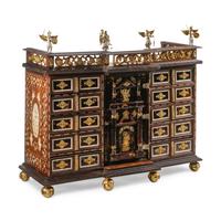 A Spanish Marquetry and Gilt Metal Mounted Collector's Cabinet
