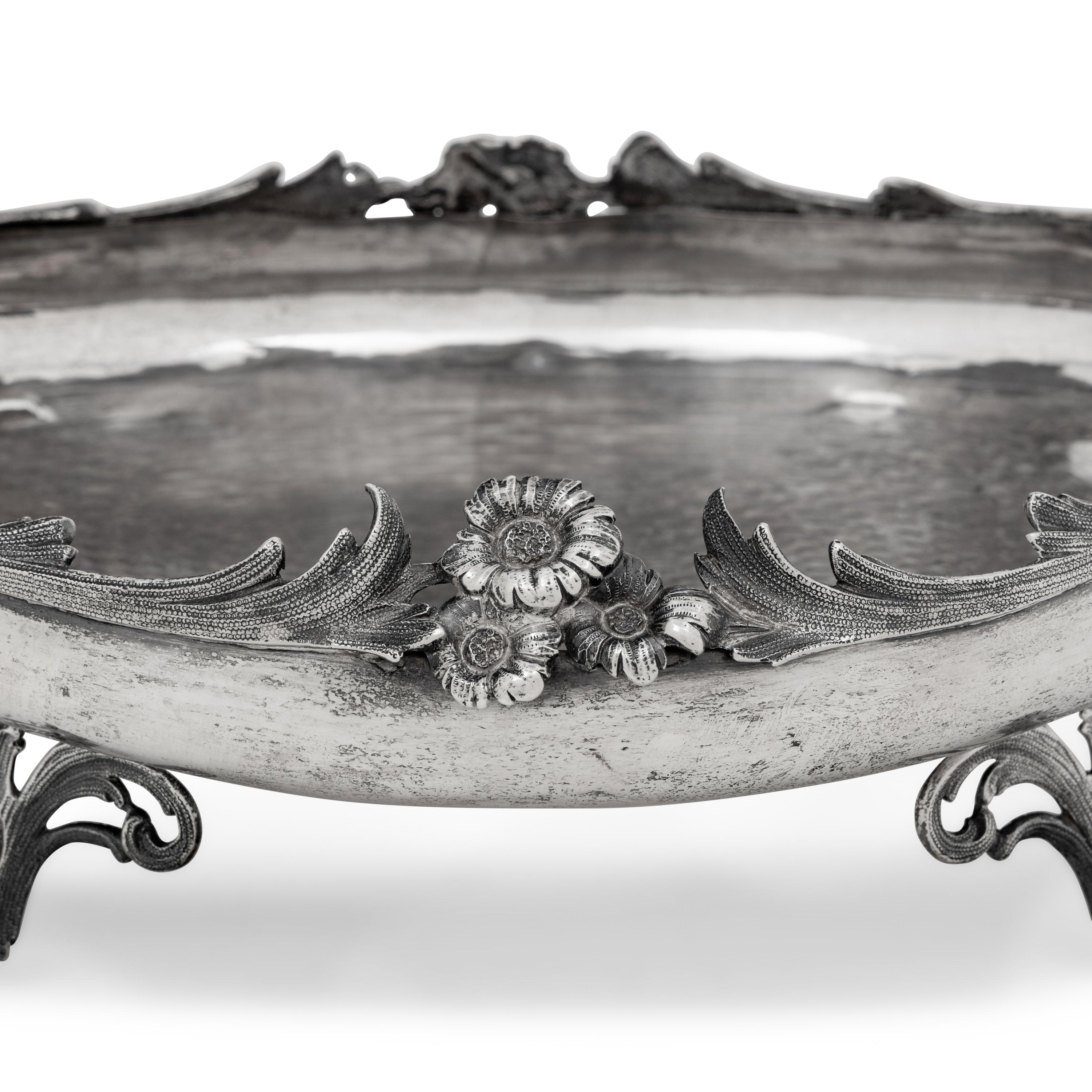 A German Silver Footed Centerpiece Bowl
