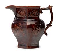 A Rare William Bromley Yellowware Panel Pitcher