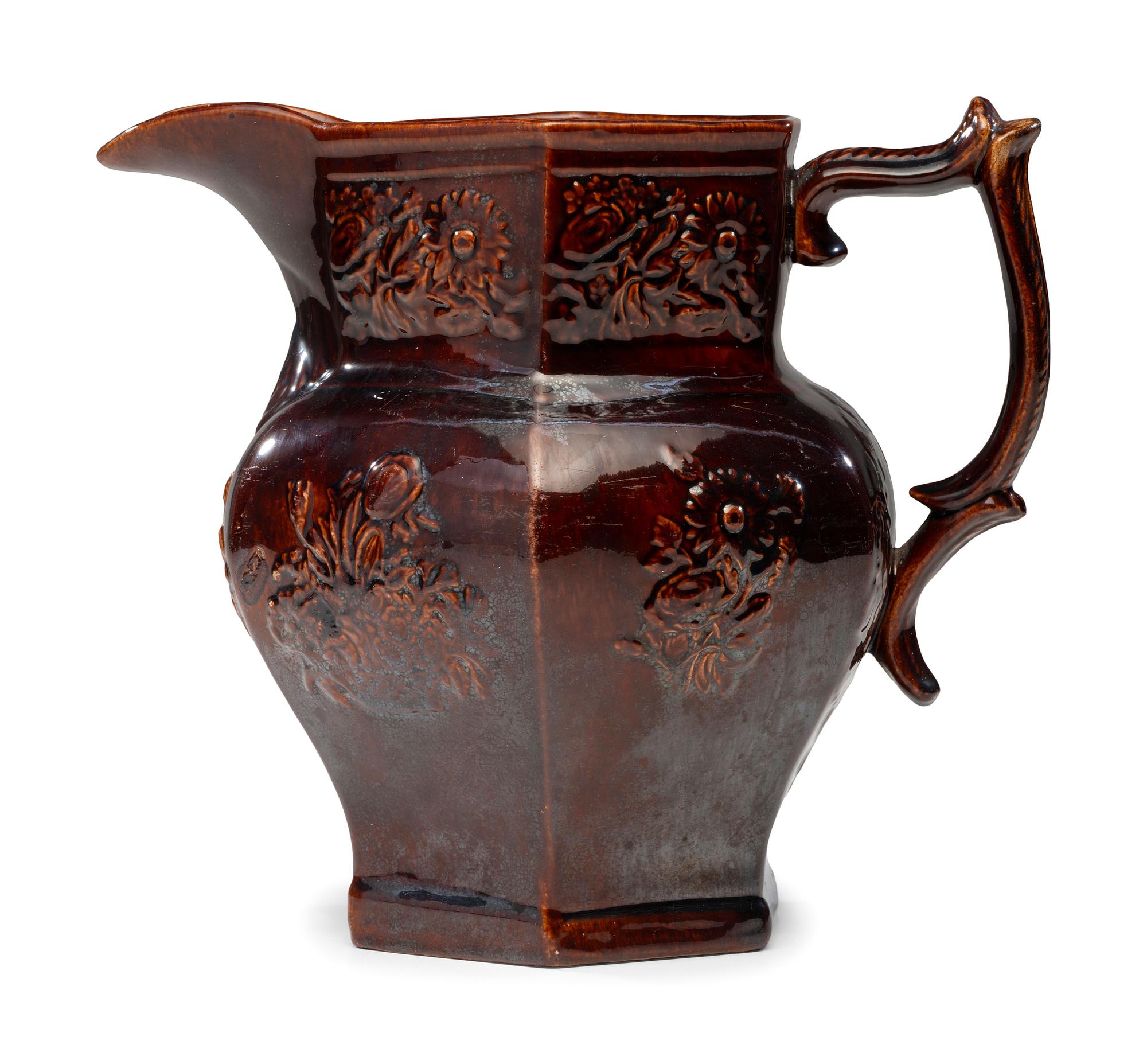 A Rare William Bromley Yellowware Panel Pitcher