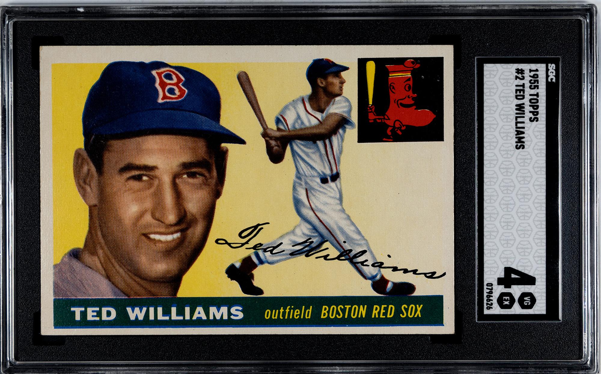 A 1955 Topps Ted Williams Baseball Card No. 2 (SGC 4 VG/EX)