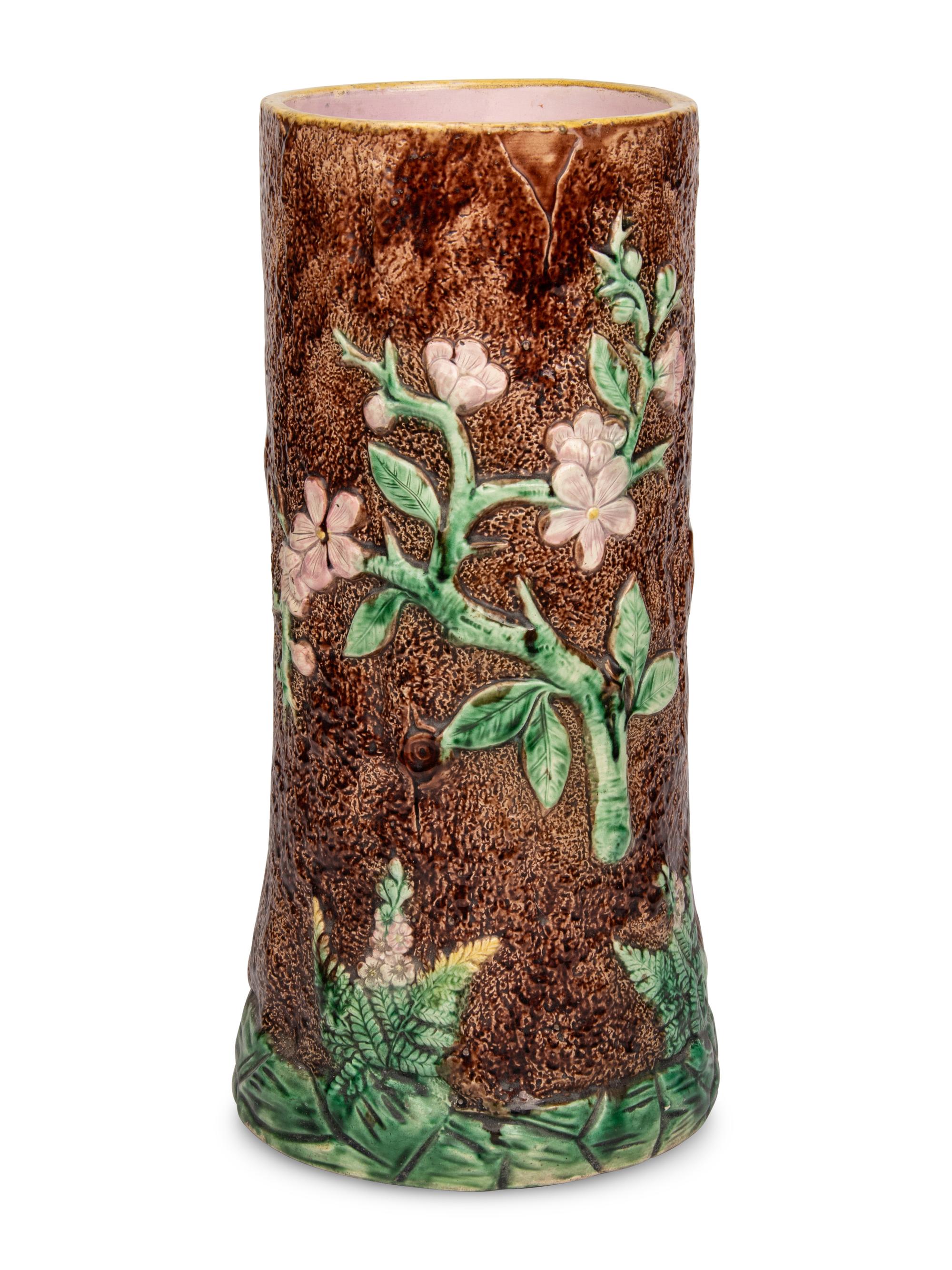 A Majolica Umbrella and Stick Stand