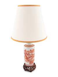 A Chinese Export Porcelain Vase Mounted as a Lamp