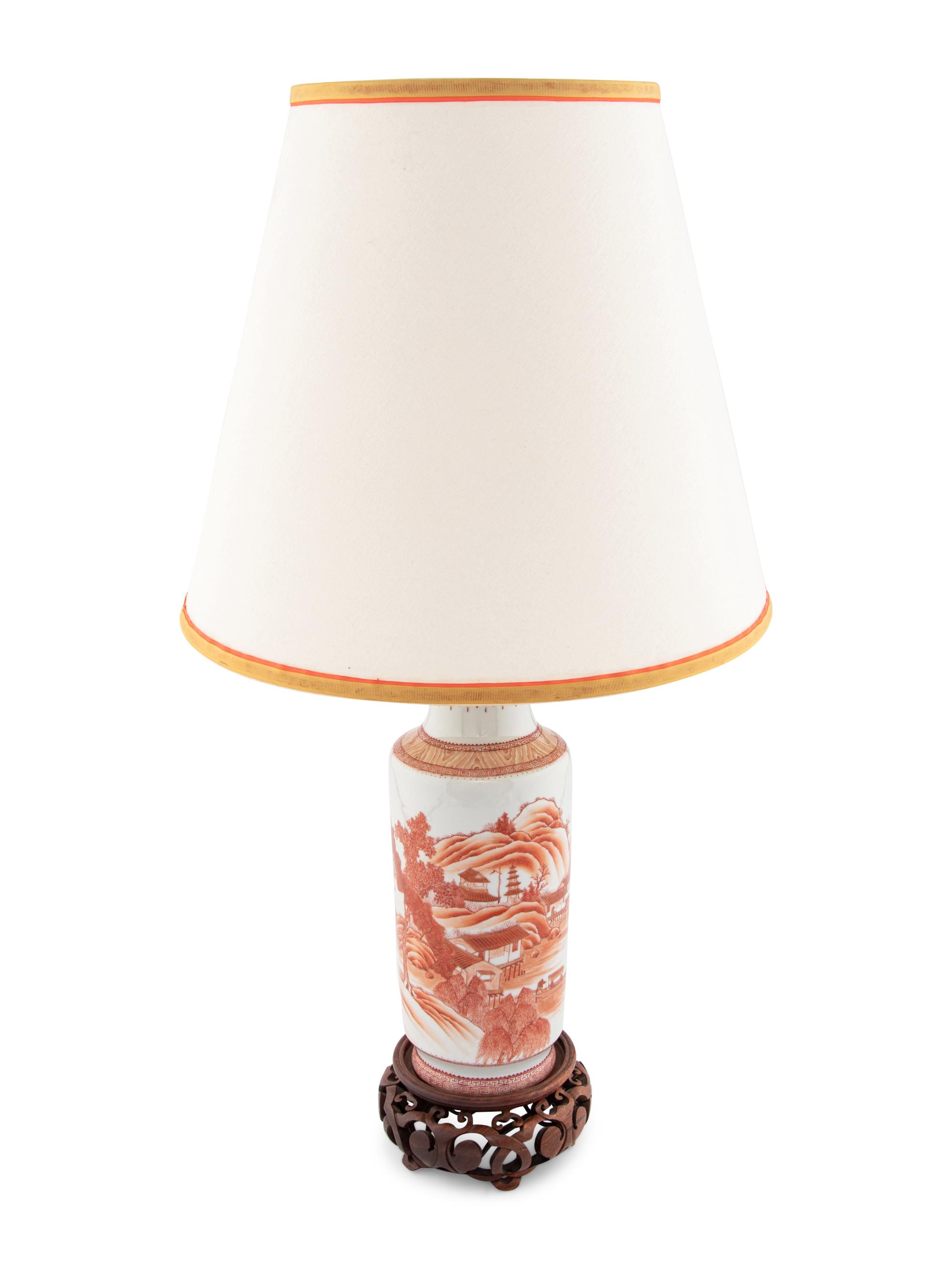 A Chinese Export Porcelain Vase Mounted as a Lamp