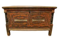Painted and decorated blanket chest 19th century