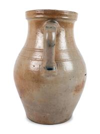 An Ohio Two-Gallon Cobalt-Decorated Stoneware Pitcher