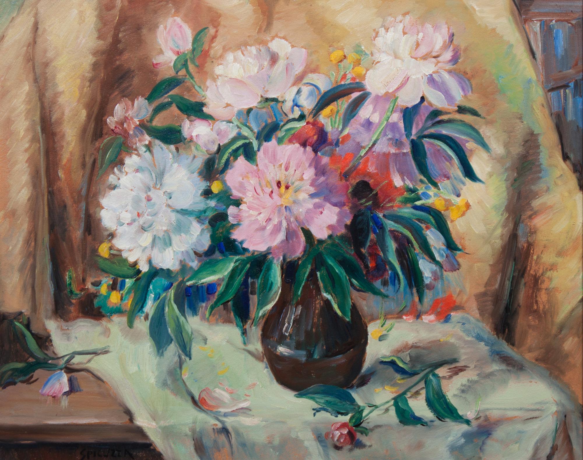 Francesco J. Spicuzza, (Wisconsin, 1883-1962), Peonies