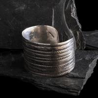 Early Navajo Stamped and Chiseled Ingot Cuff Bracelet