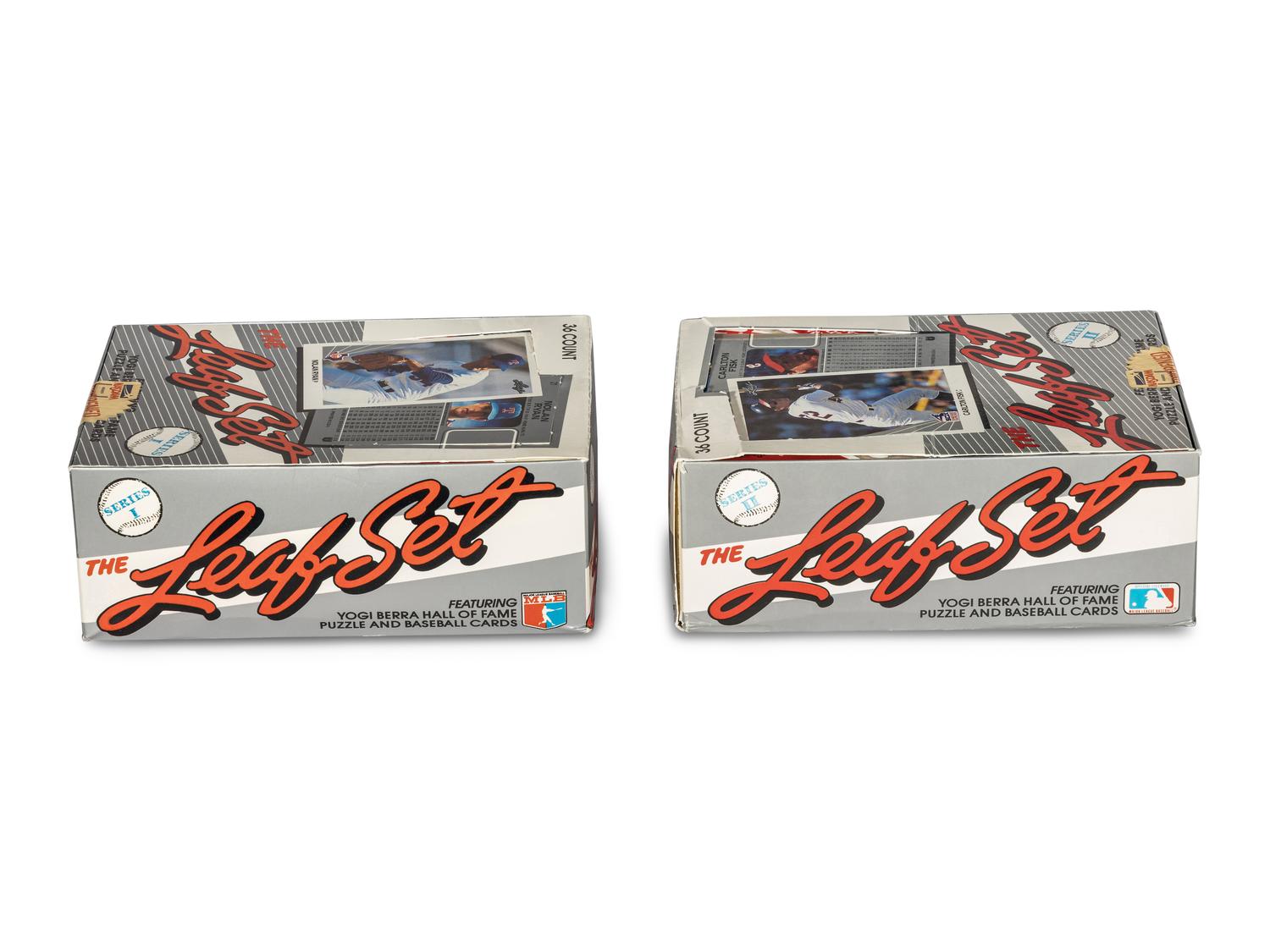 A Group of Two Boxes of 1990 Leaf Baseball Cards (Possible Frank Thomas Rookie),