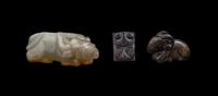 Three Chinese Jade and Glass Carvings of Animals
