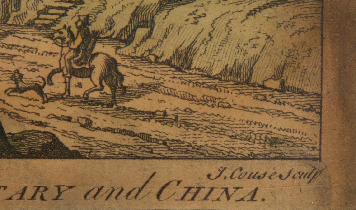A Set of Five Colored Engravings of Views of China, After Augustin Heckel