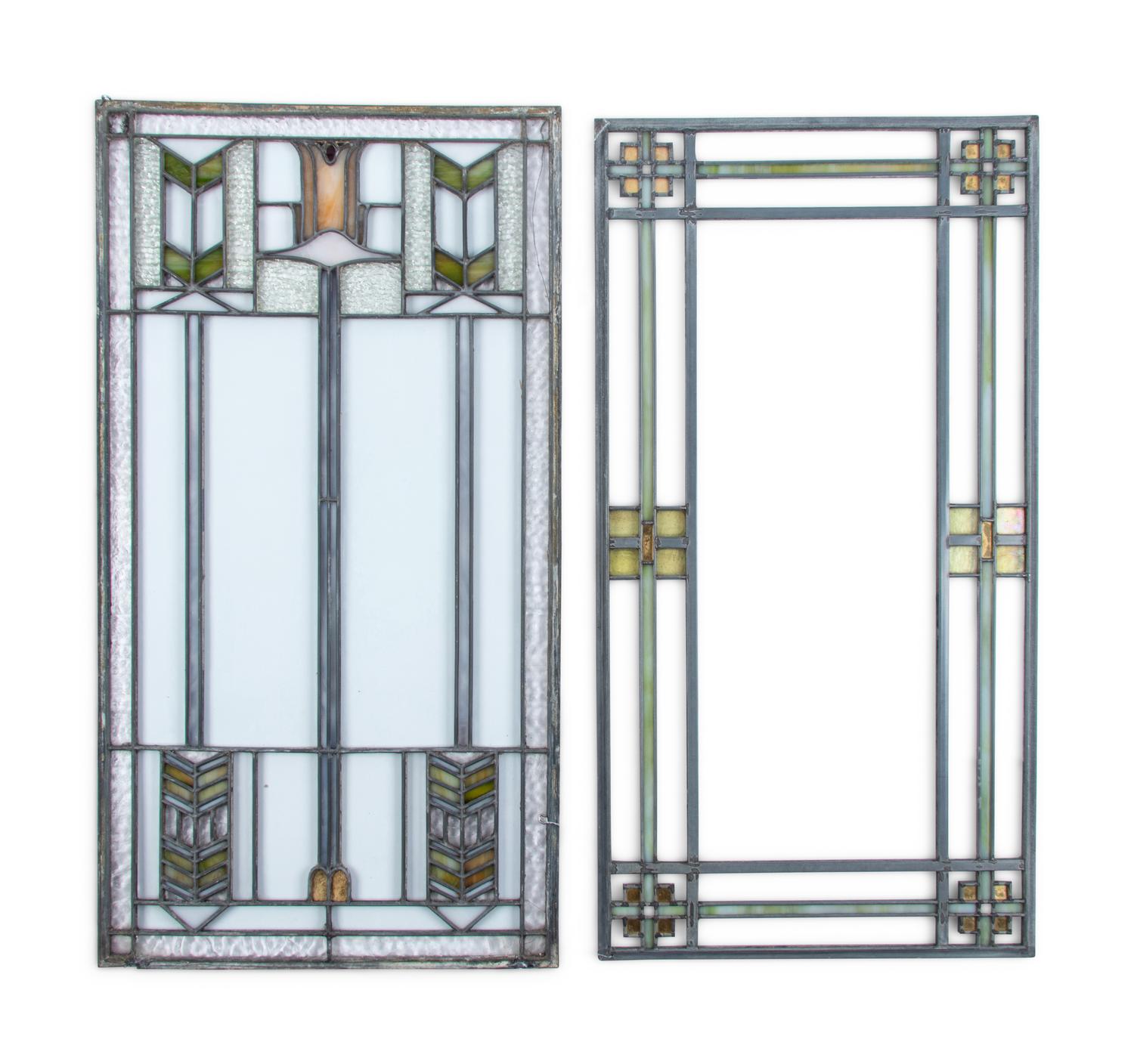 Two Prarie Style Leaded Glass Panels