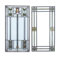 Two Prarie Style Leaded Glass Panels