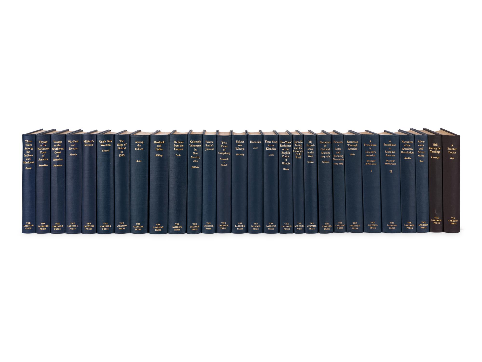 [LAKESIDE CLASSICS]. A non-consecutive run of 68 volumes published in R.R. Donnelley's Lakeside Classics series by The Lakeside Press in Chicago, comprising: