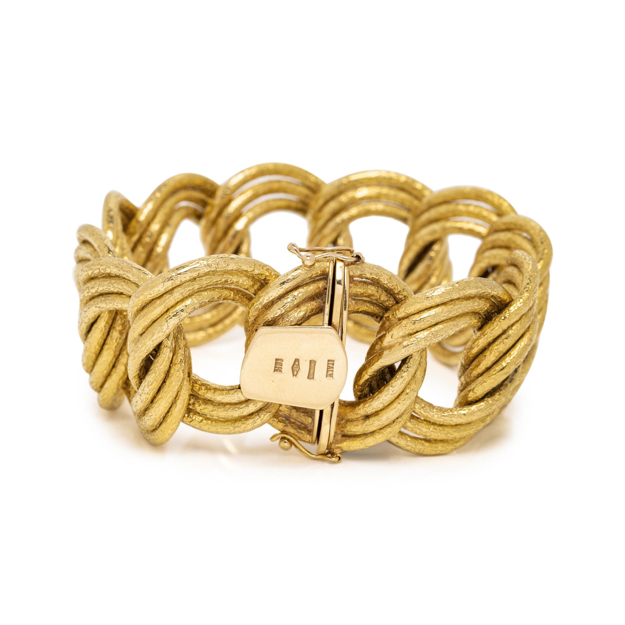 YELLOW GOLD FANCY LINK BRACELET