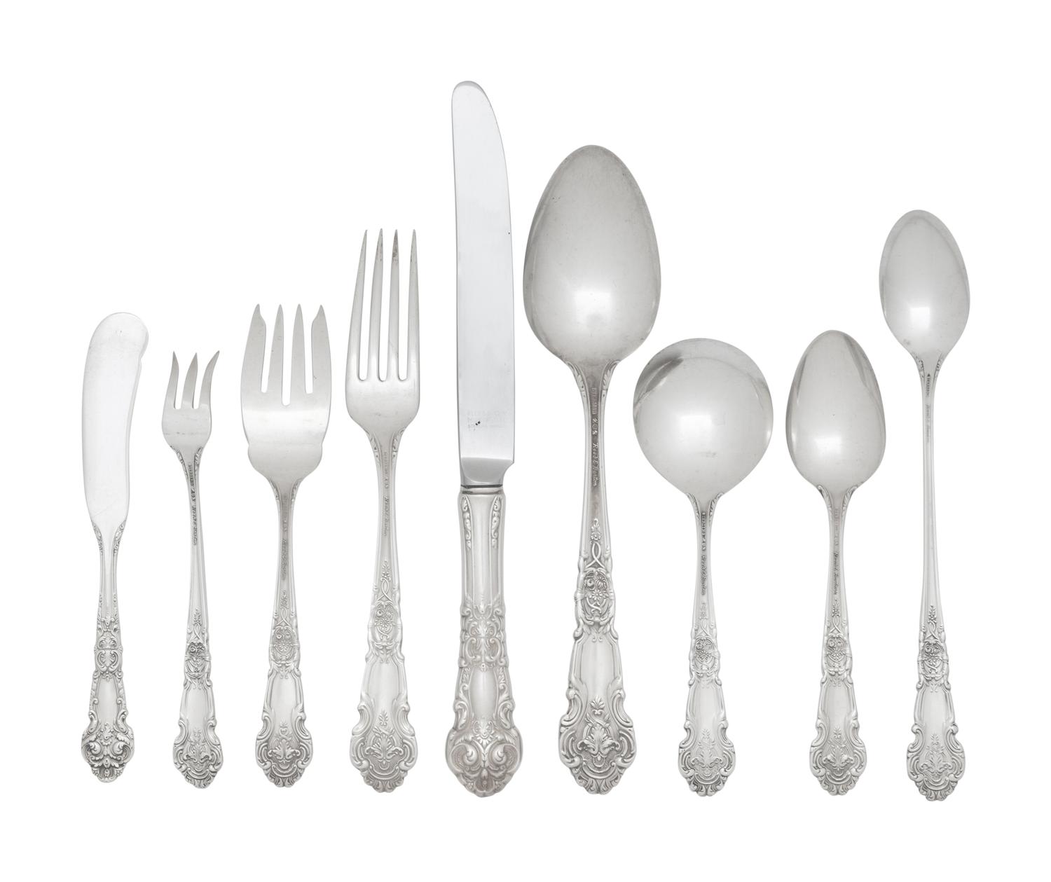 A Reed and Barton French Renaissance Silver Flatware Service