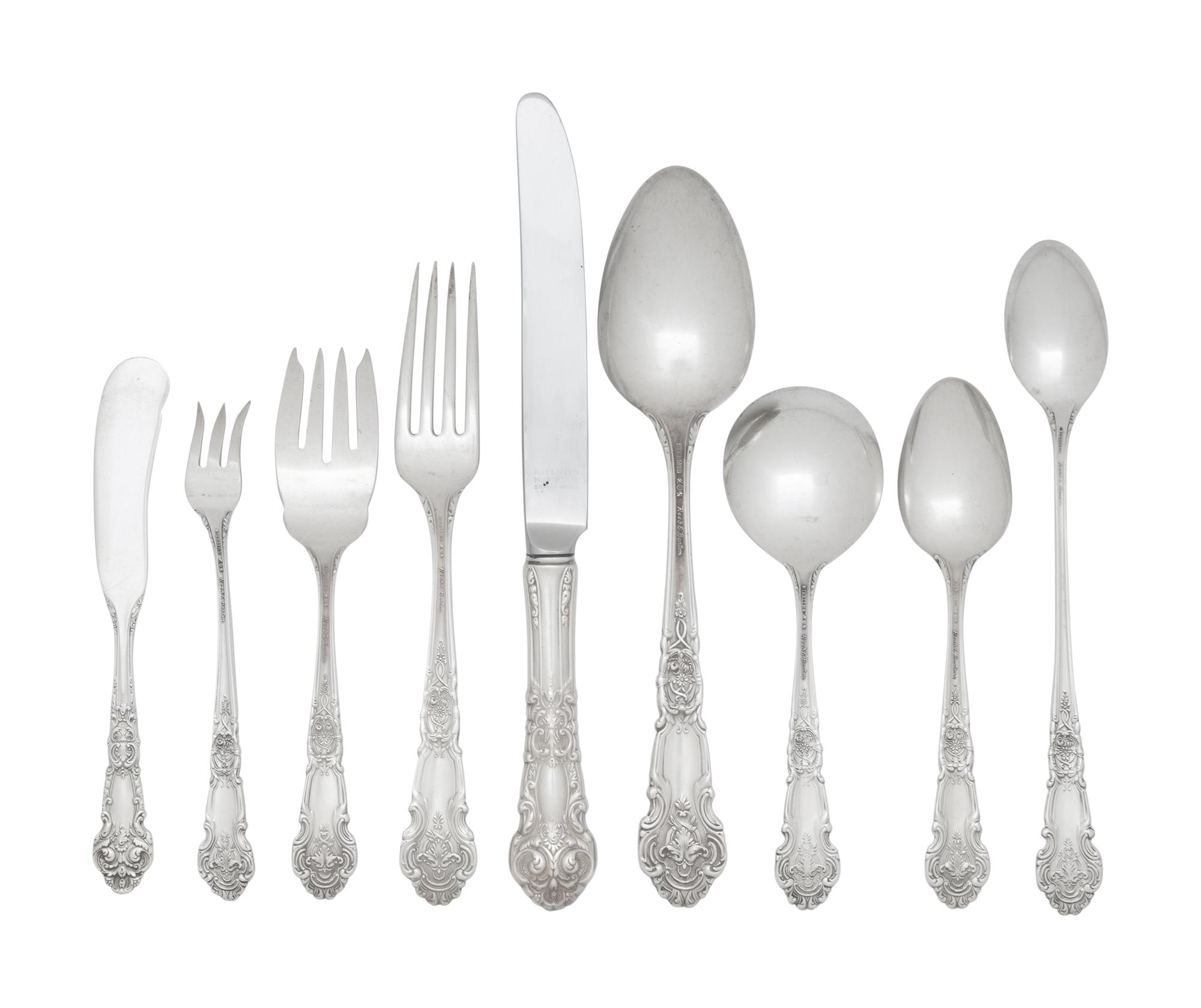 A Reed and Barton French Renaissance Silver Flatware Service