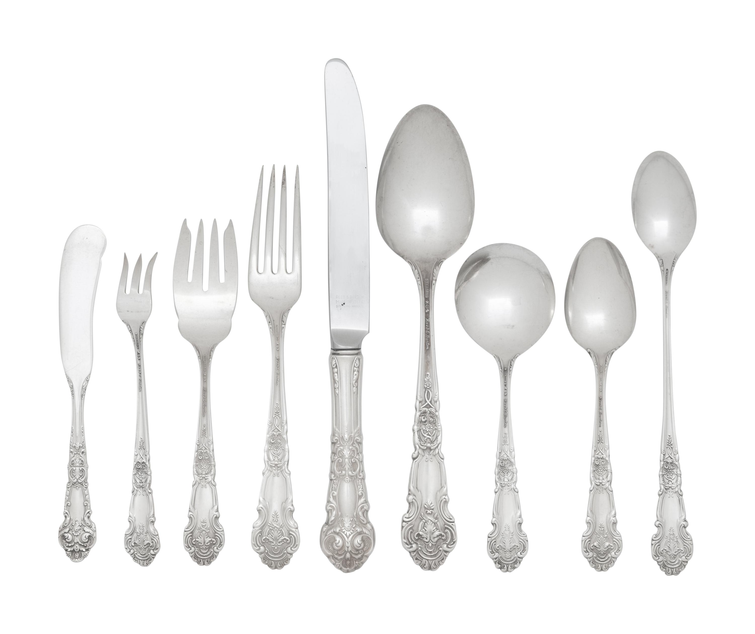 A Reed and Barton French Renaissance Silver Flatware Service