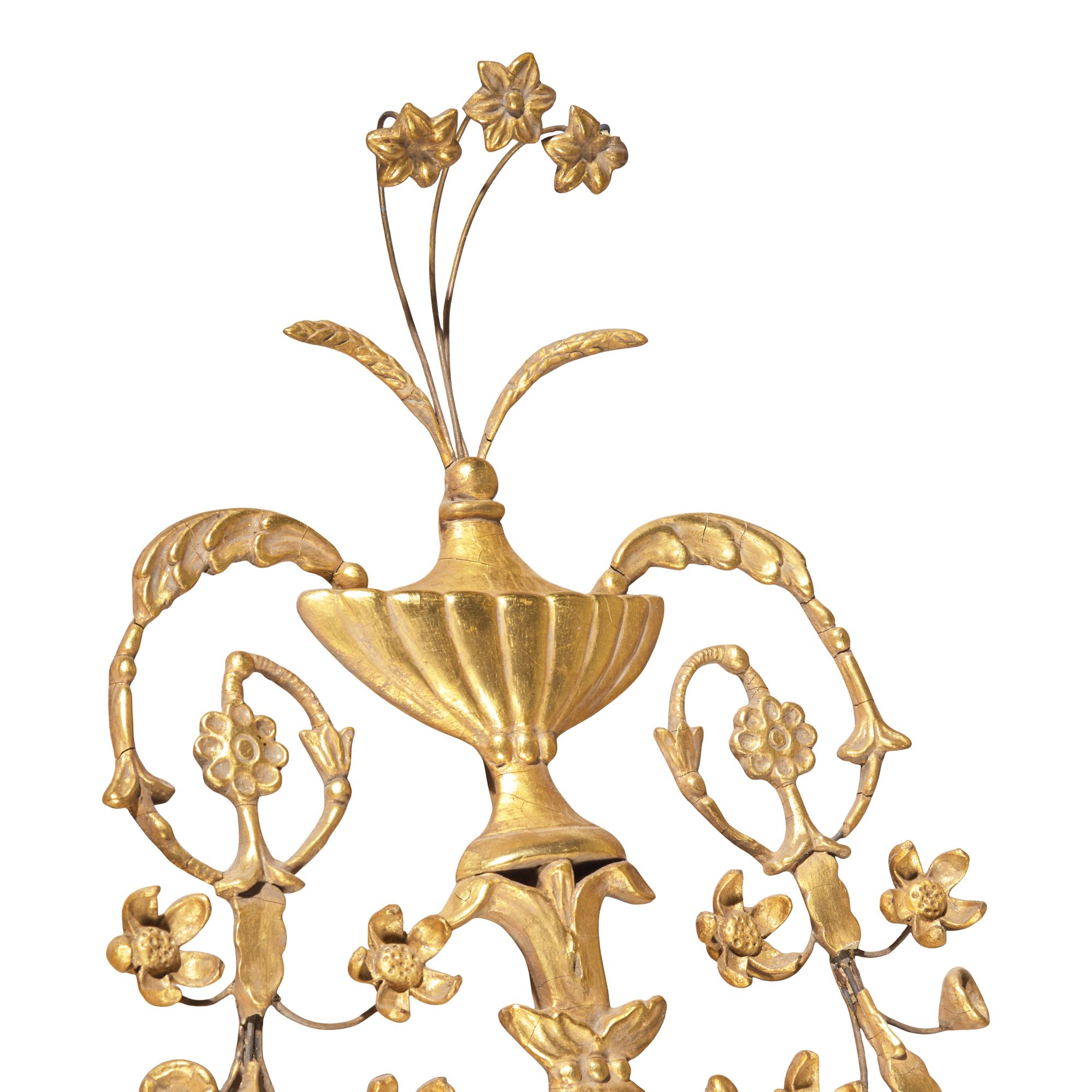 A Neoclassical Style Giltwood and Gesso Mirror