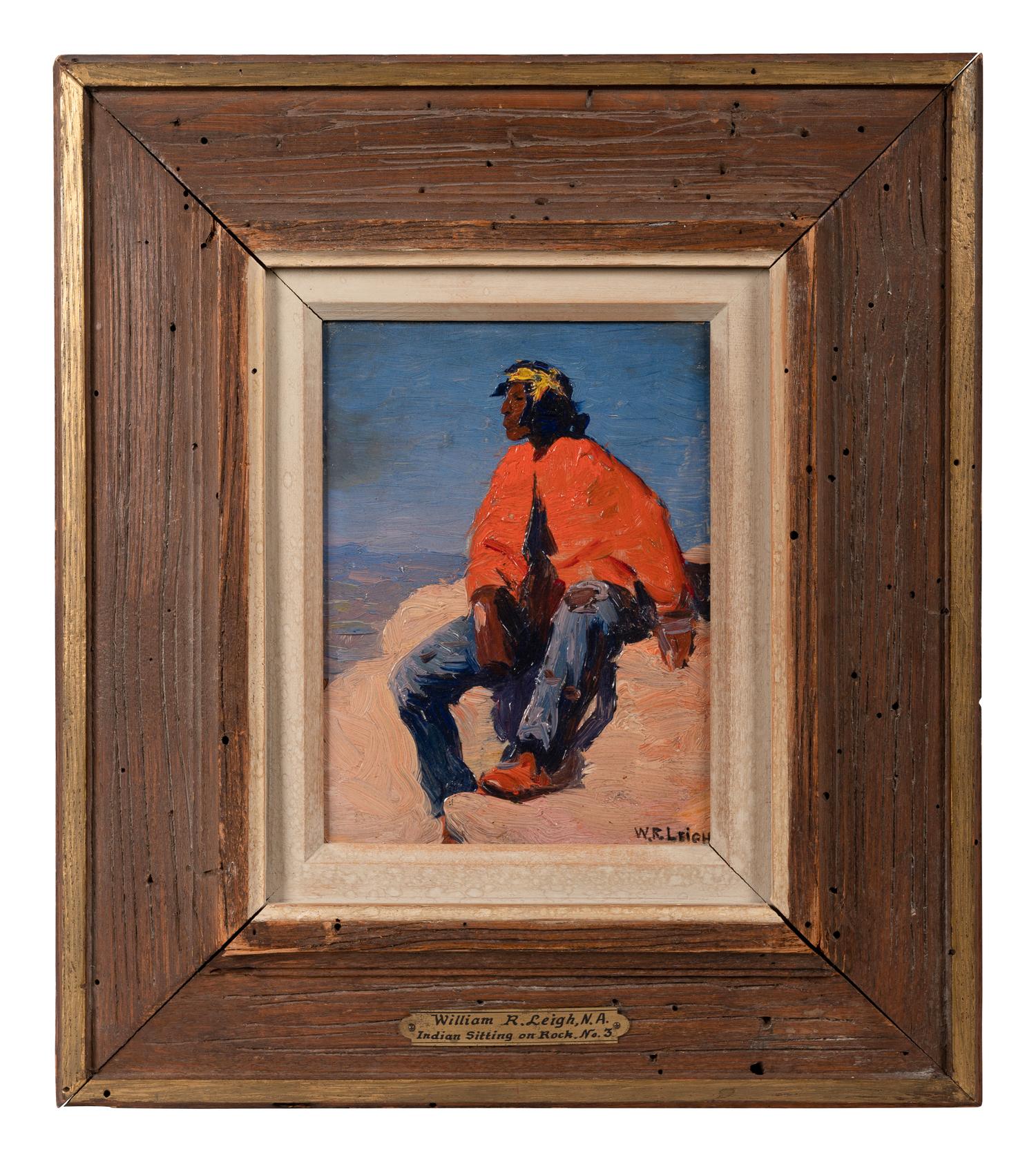 Indian Sitting on a Rock, No. 3