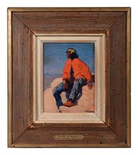 Indian Sitting on a Rock, No. 3
