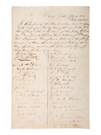[CIVIL WAR]. 62nd Pennsylvania temperance oath. Camp Bettie Black, VA, 1 February 1862.