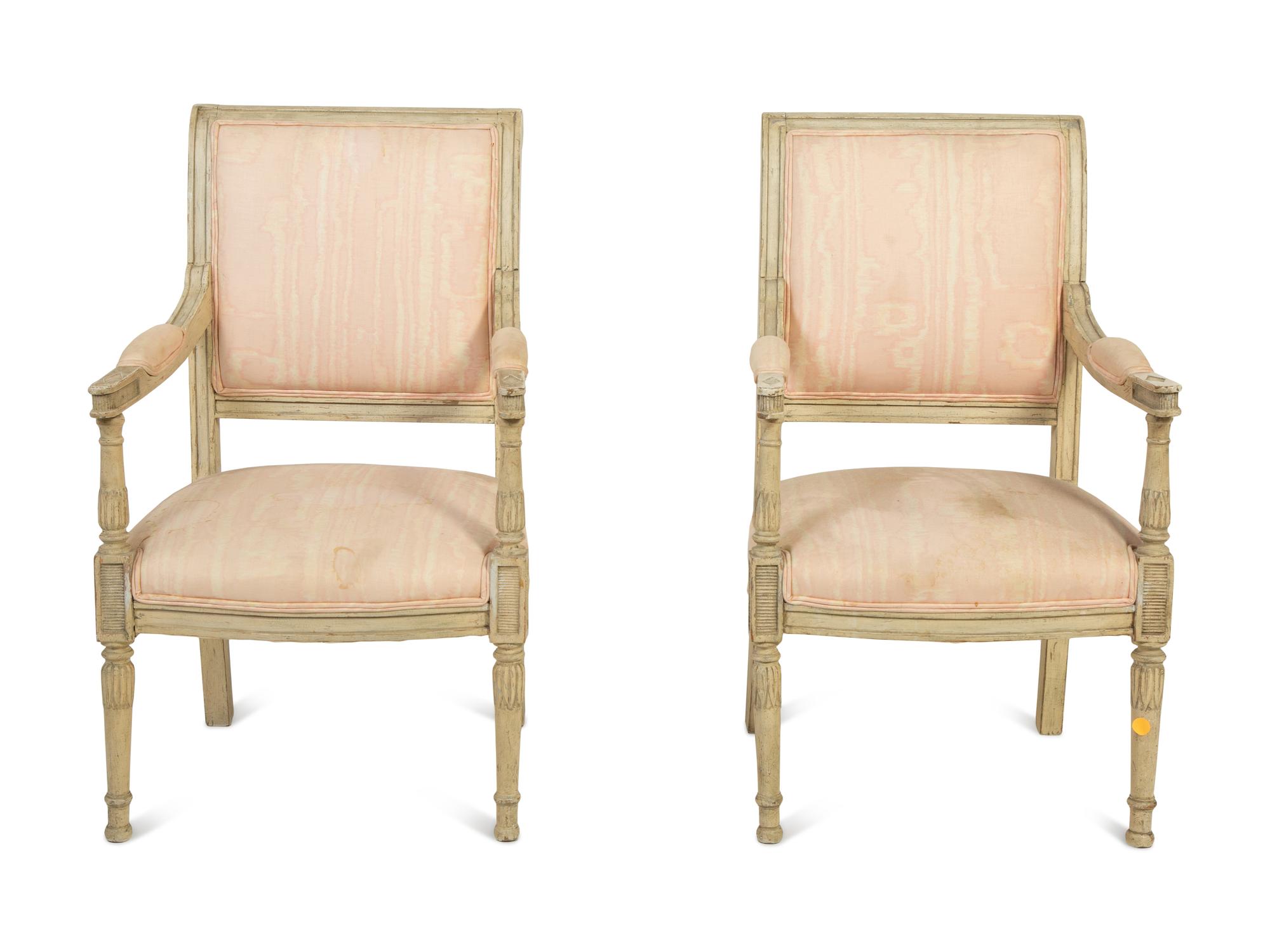 A Pair of Directoire Style Painted Child's Fauteuils — LATE 19TH CENTURY