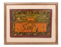 A Large Qajar Lacquer Panel
