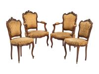 Four French Louis Philippe Walnut Chairs