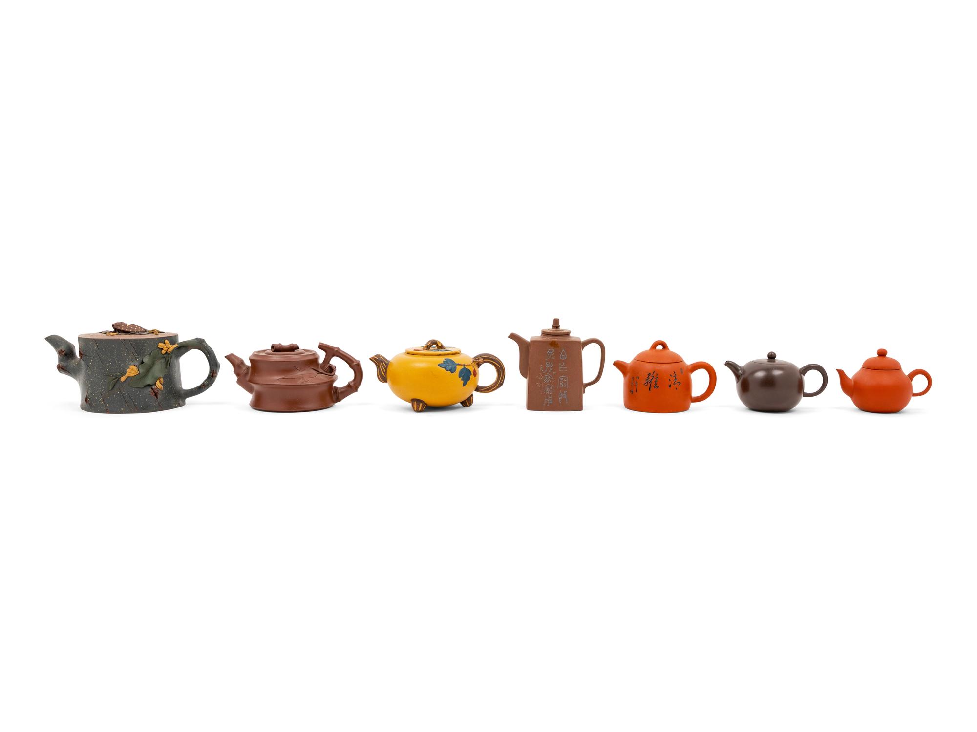 A Group of Seven Chinese Yixing Teapots