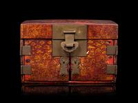 A Chinese Red Lacquered Wood Document Box