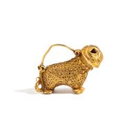 A Persian Gold Feline Earring