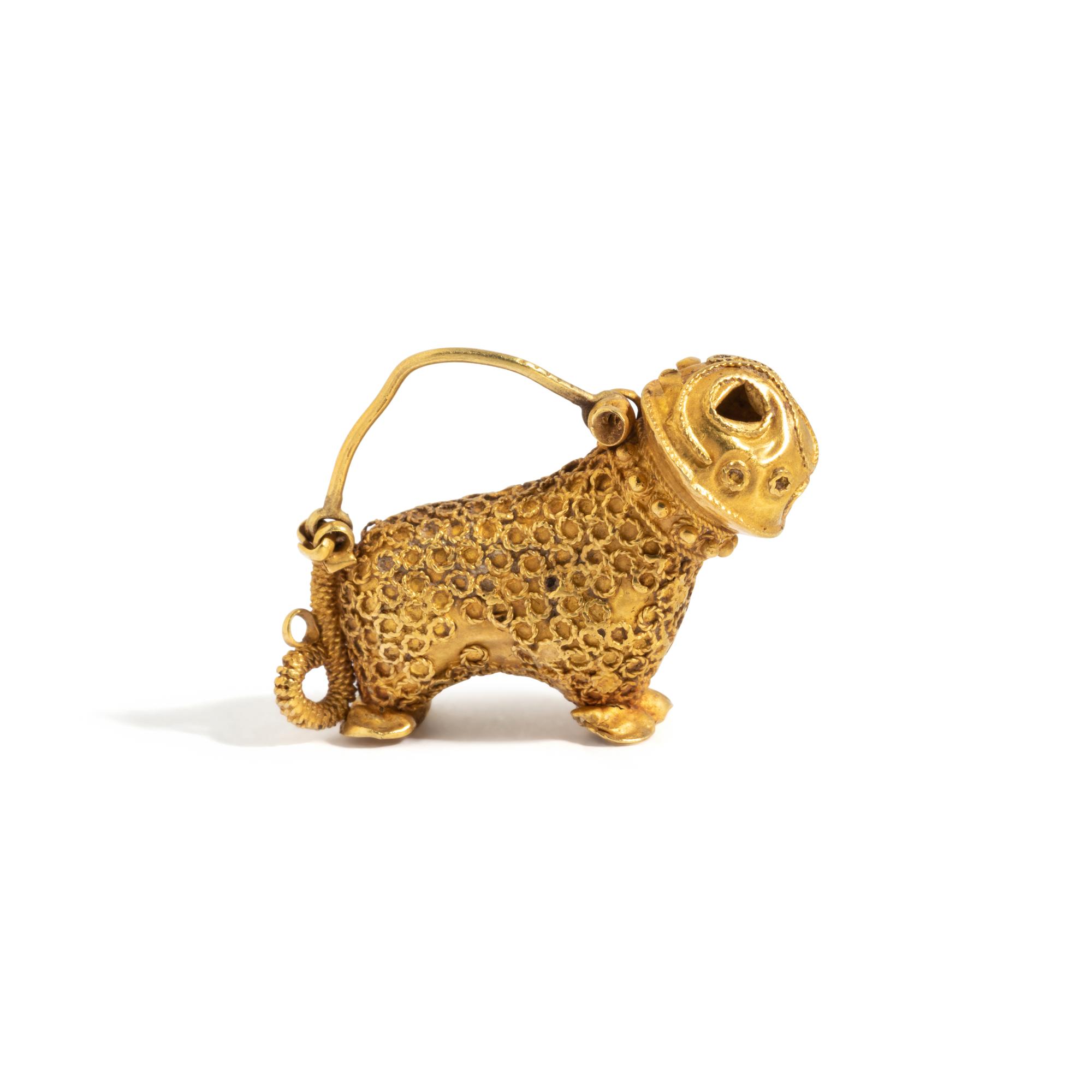 A Persian Gold Feline Earring
