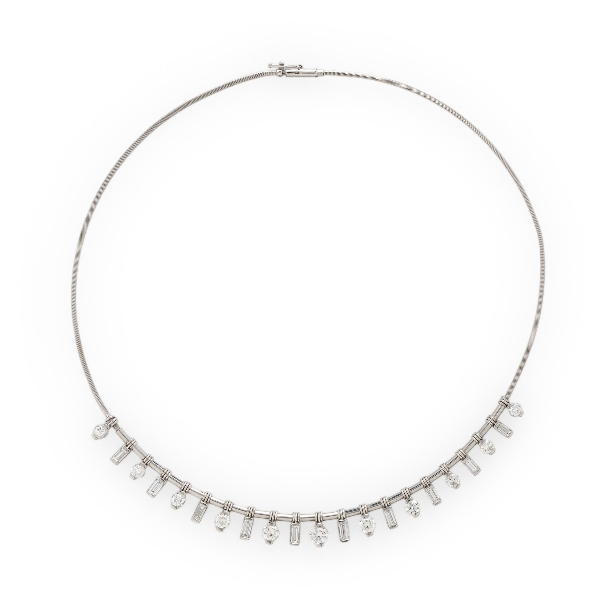 DIAMOND AND WHITE GOLD COLLAR NECKLACE
