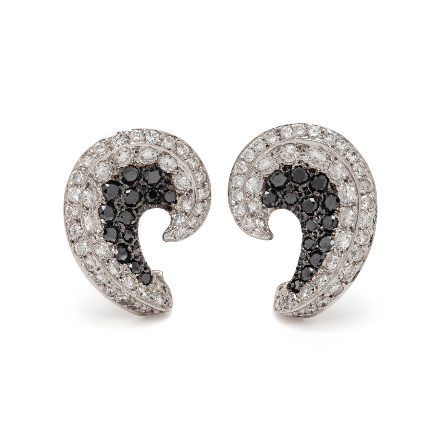 DIAMOND AND BLACK DIAMOND EARRINGS