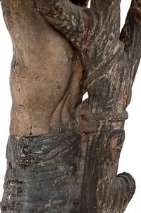 An Italian Carved and Polychromed Figure of St. Sebastian Tied to the Tree