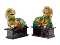 Nine Chinese Porcelain Figures of Fu Lions