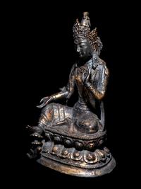 A Sino-Tibetan Parcel Gilt Bronze Figure of a Bodhisattva