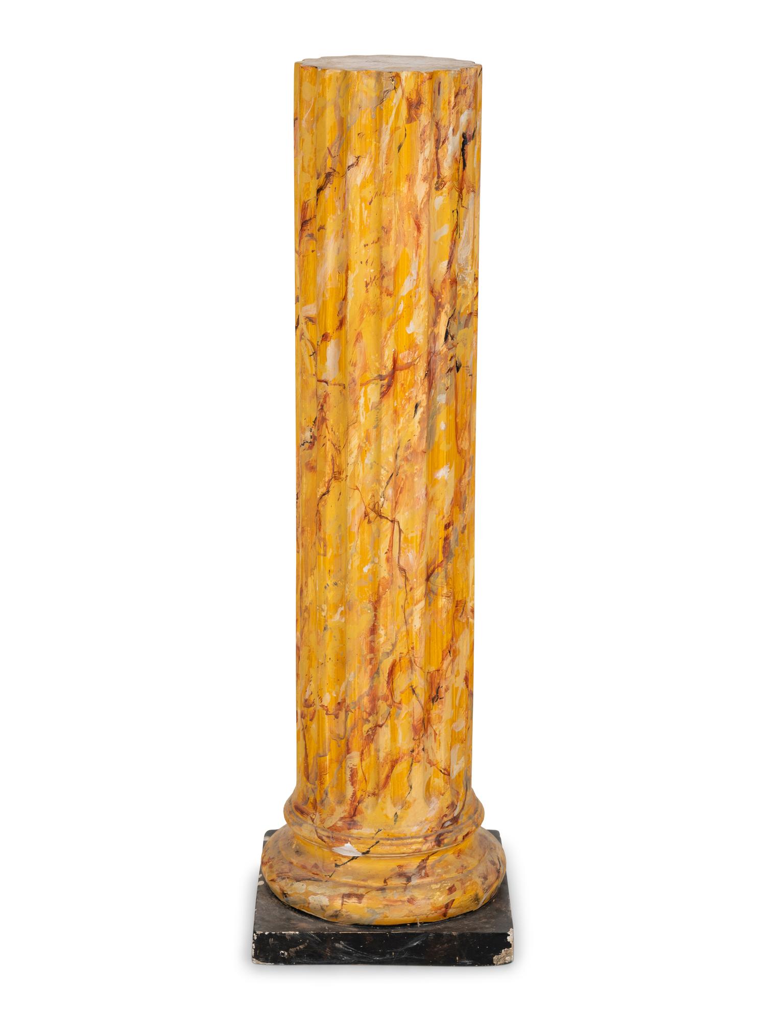 A Simulated Marble Painted Pedestal